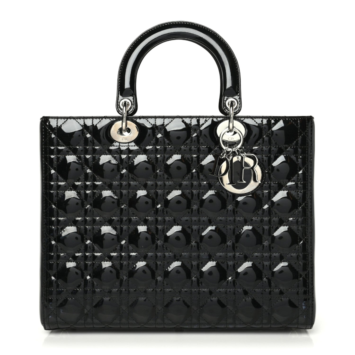 Christian Dior Patent Cannage Large Lady Dior Black 1 of 9