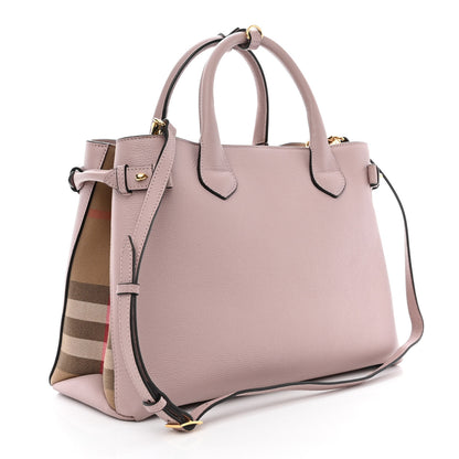 Burberry Derby Calfskin House Check Medium Banner Tote Pale Orchid 3 of 15