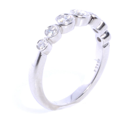 Tiffany Platinum Diamond Jazz Graduated Band Ring 5.5 3 of 7