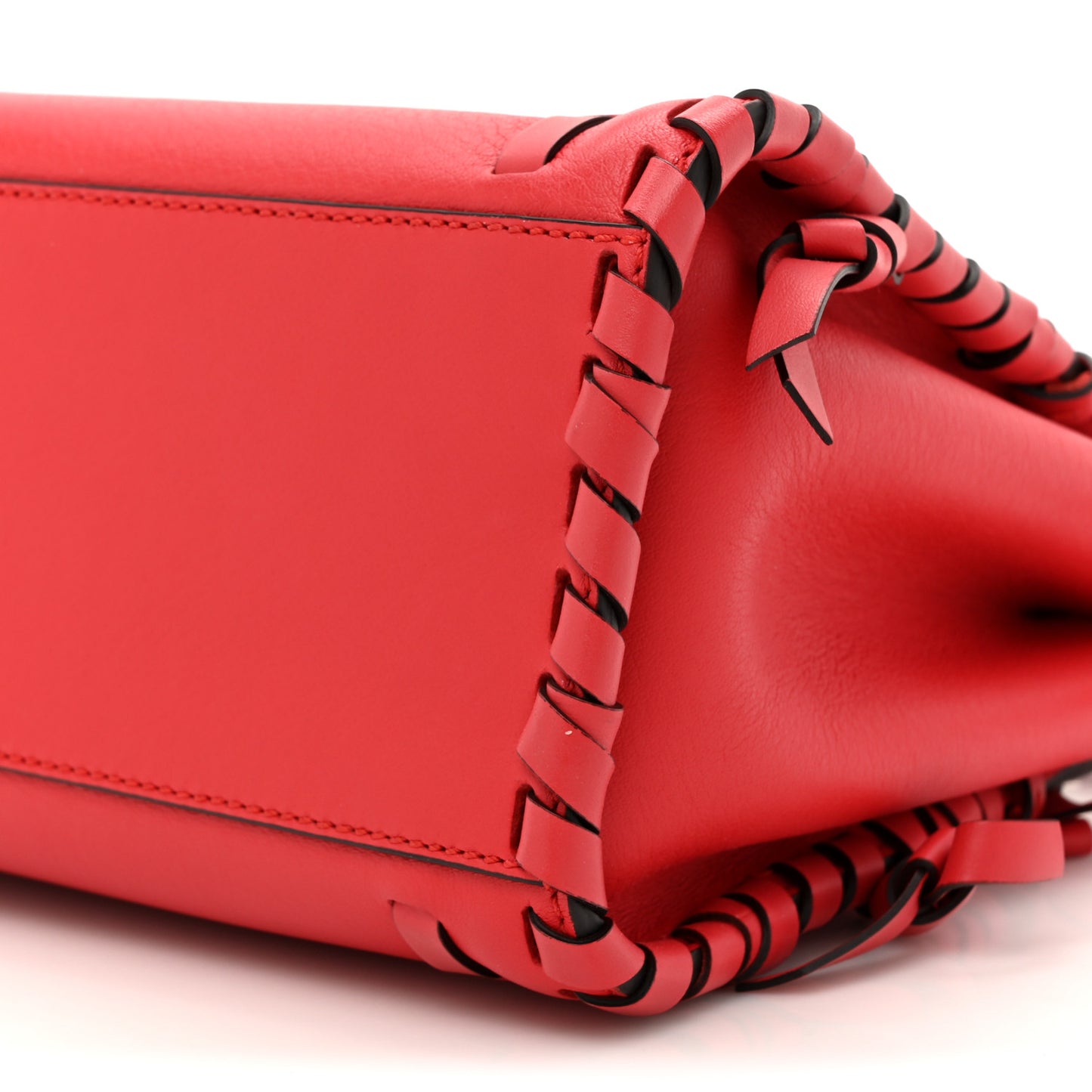 Vitello Seta Century Nappa Whipstitch Mini Peekaboo Iconic Satchel Fiamma