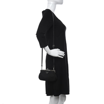 Prada Nylon Kisslock Crossbody Bag Black 2 of 11