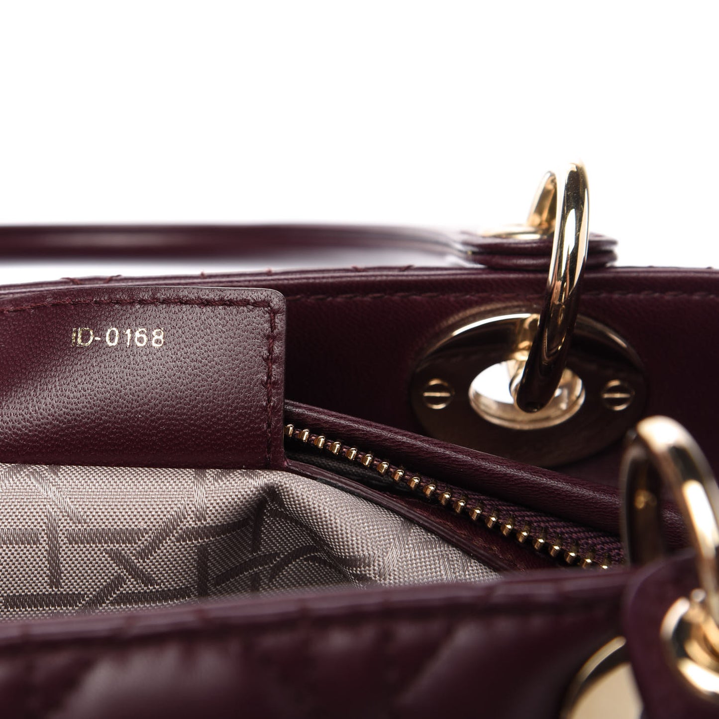 Lambskin Cannage Medium Lady Dior Burgundy