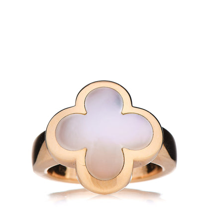 Van Cleef & Arpels 18K Yellow Gold Mother of Pearl Pure Alhambra Ring 49 4.75 1 of 6