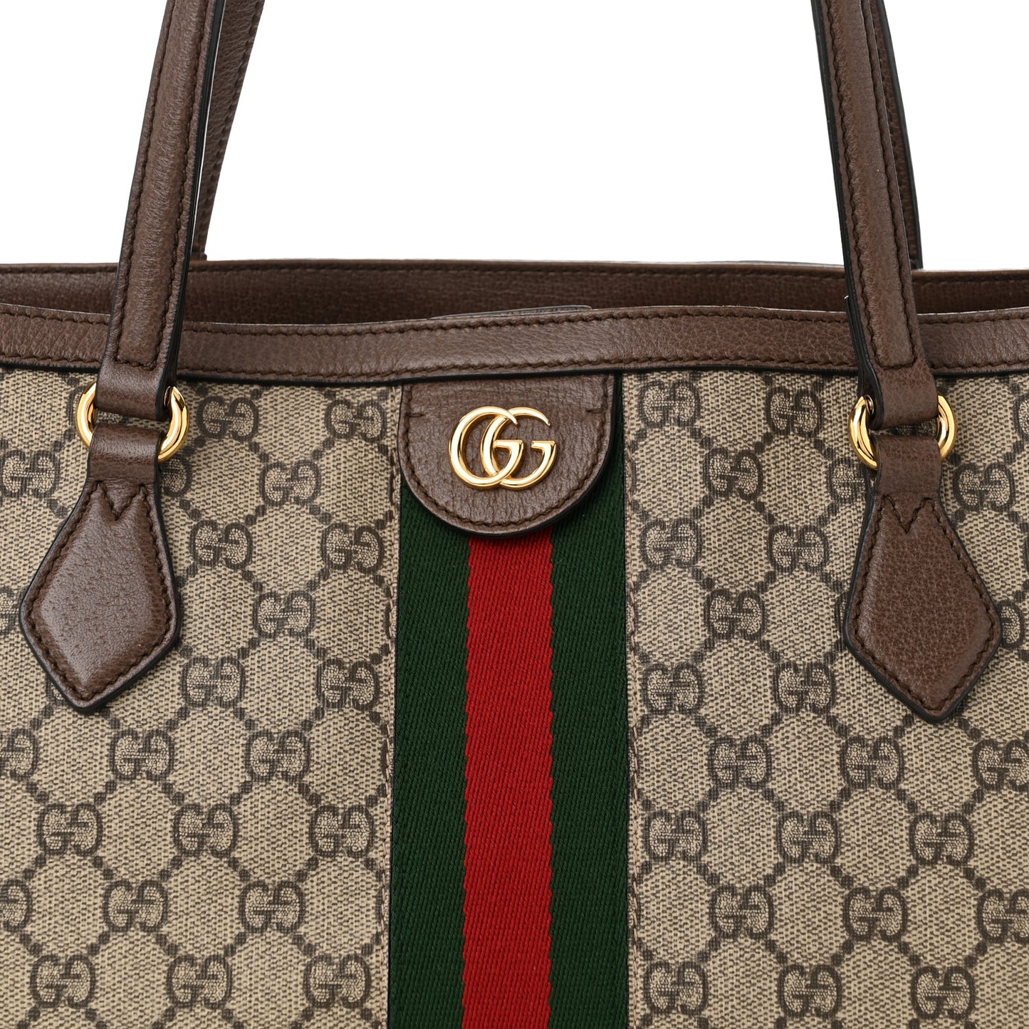 GG Supreme Monogram Medium Ophidia Shopping Tote Brown