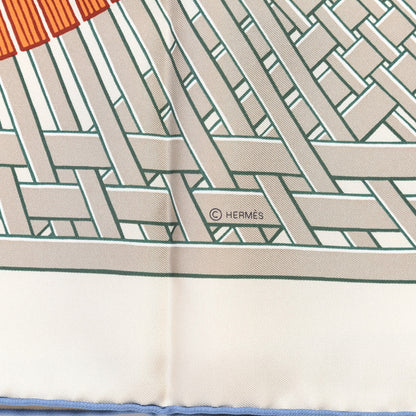 Hermes Silk Masan & Masan Scarf 90 Grege Potiron Bois De Rose 4 of 4