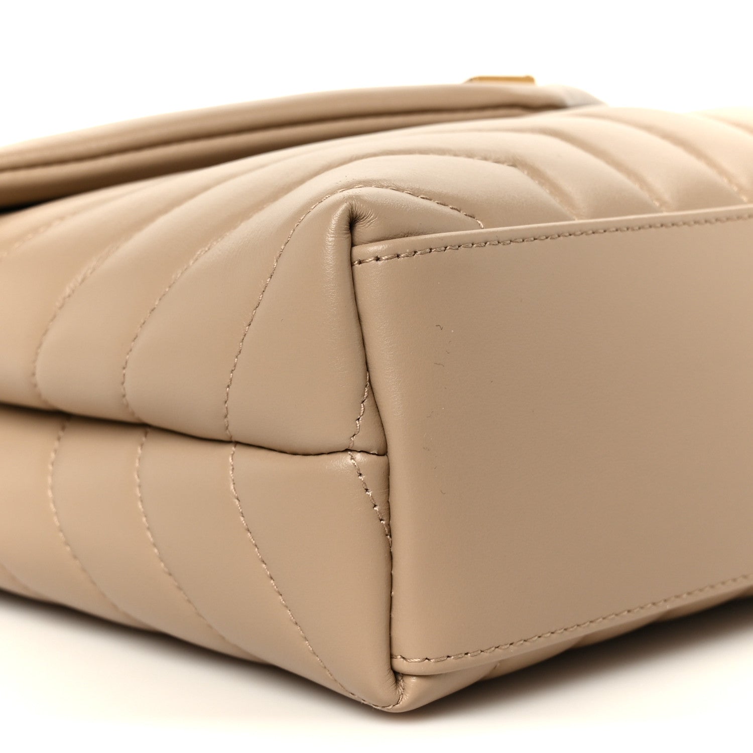 Saint Laurent Calfskin Y Quilted Monogram Small Loulou Chain Satchel Dark Beige Dark Beige 10 of 12