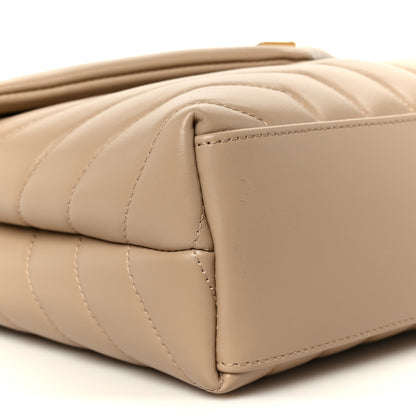 Saint Laurent Calfskin Y Quilted Monogram Small Loulou Chain Satchel Dark Beige Dark Beige 10 of 12