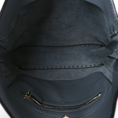 Valentino Garavani Pebbled Calfskin Large Rockstud Flip-Lock Messenger Bag Light Stone 5 of 8