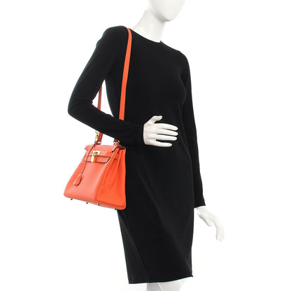 Hermes Togo Kelly Retourne 28 Orange Poppy 2 of 31