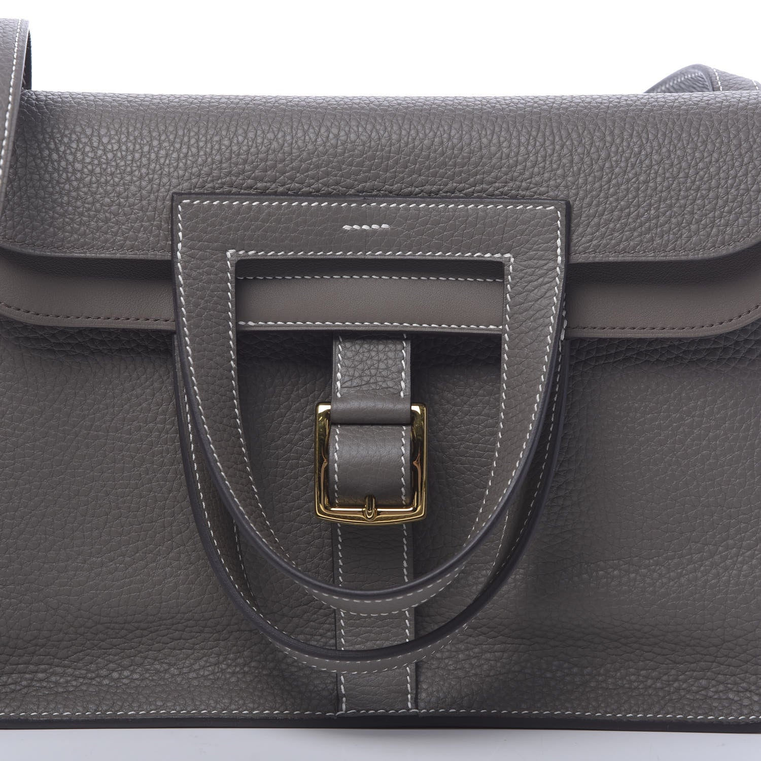 Hermes Taurillon Clemence Halzan 31 GM Etain 9 of 11