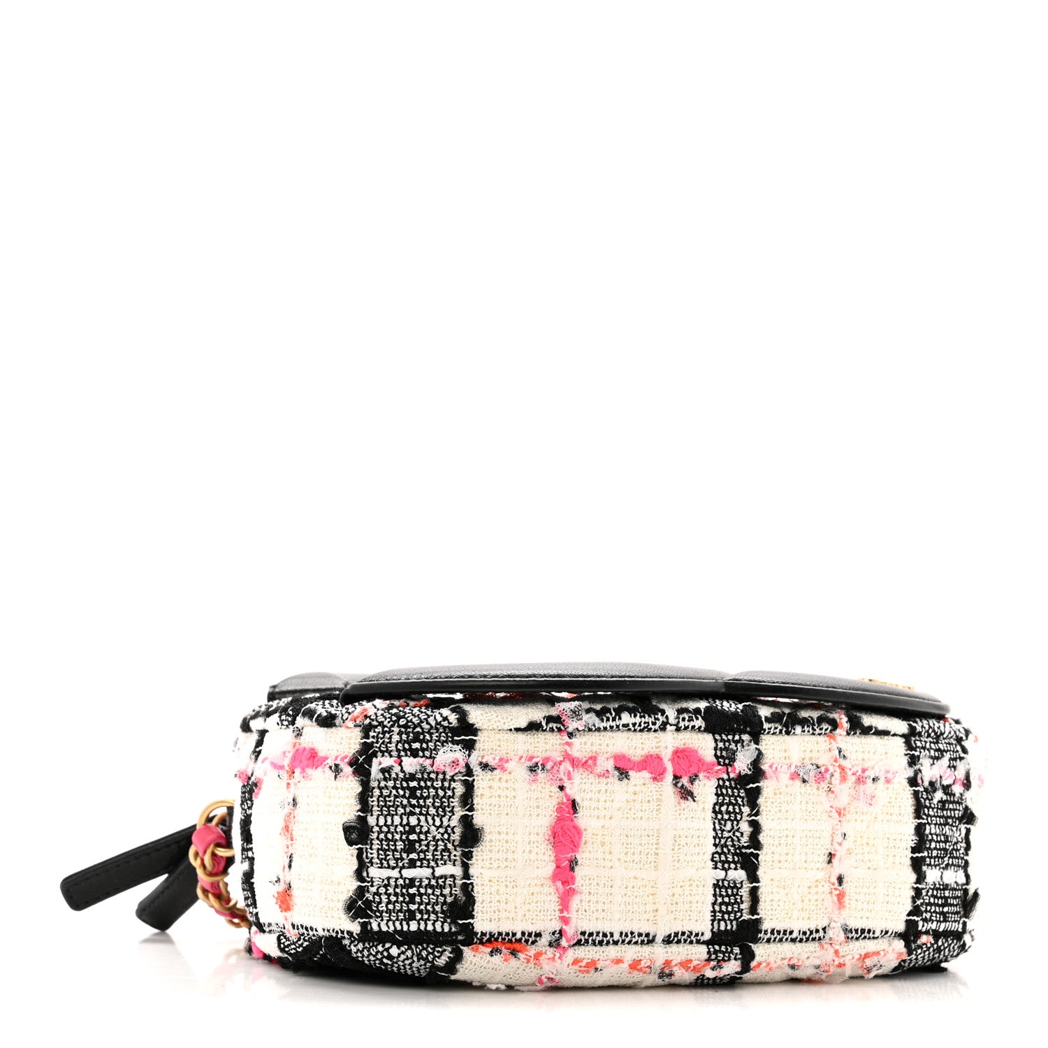 Chanel Tweed Lambskin Quilted Coco Midnight Camera Case White Black Multicolor 4 of 12