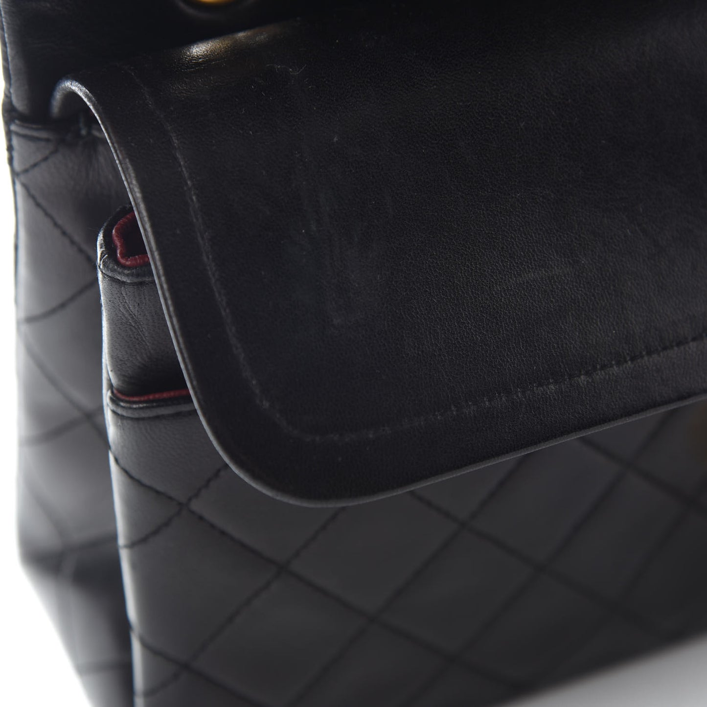Lambskin Quilted Medium Double Flap Black