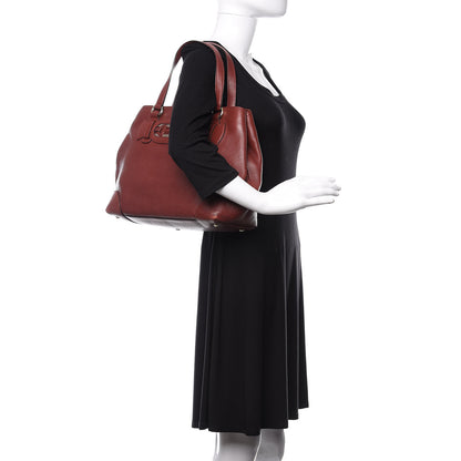 Gucci Calfskin Web Medium Dressage Tote Burgundy 2 of 11