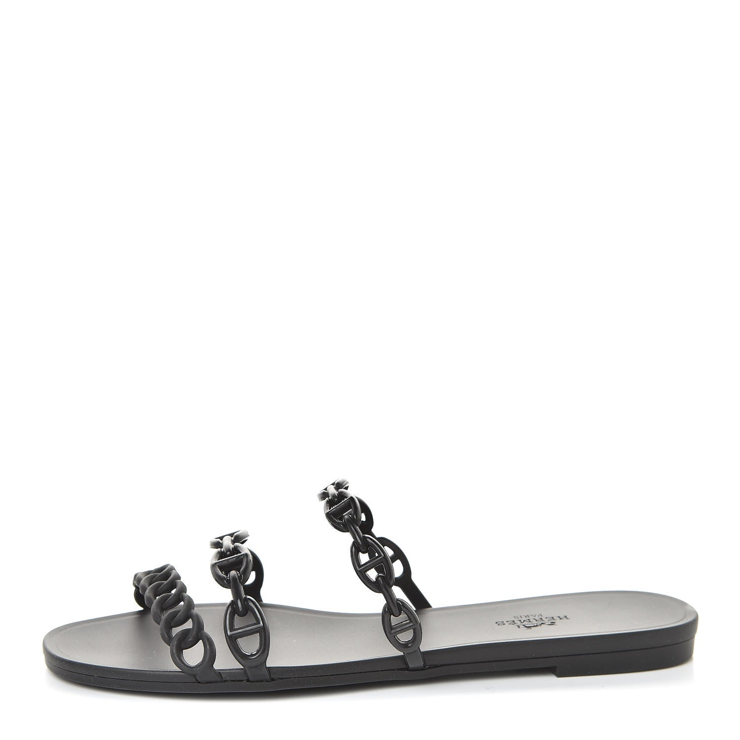 Hermes Rubber Chaine d'Ancre Rivage Sandals 39 Black 1 of 7