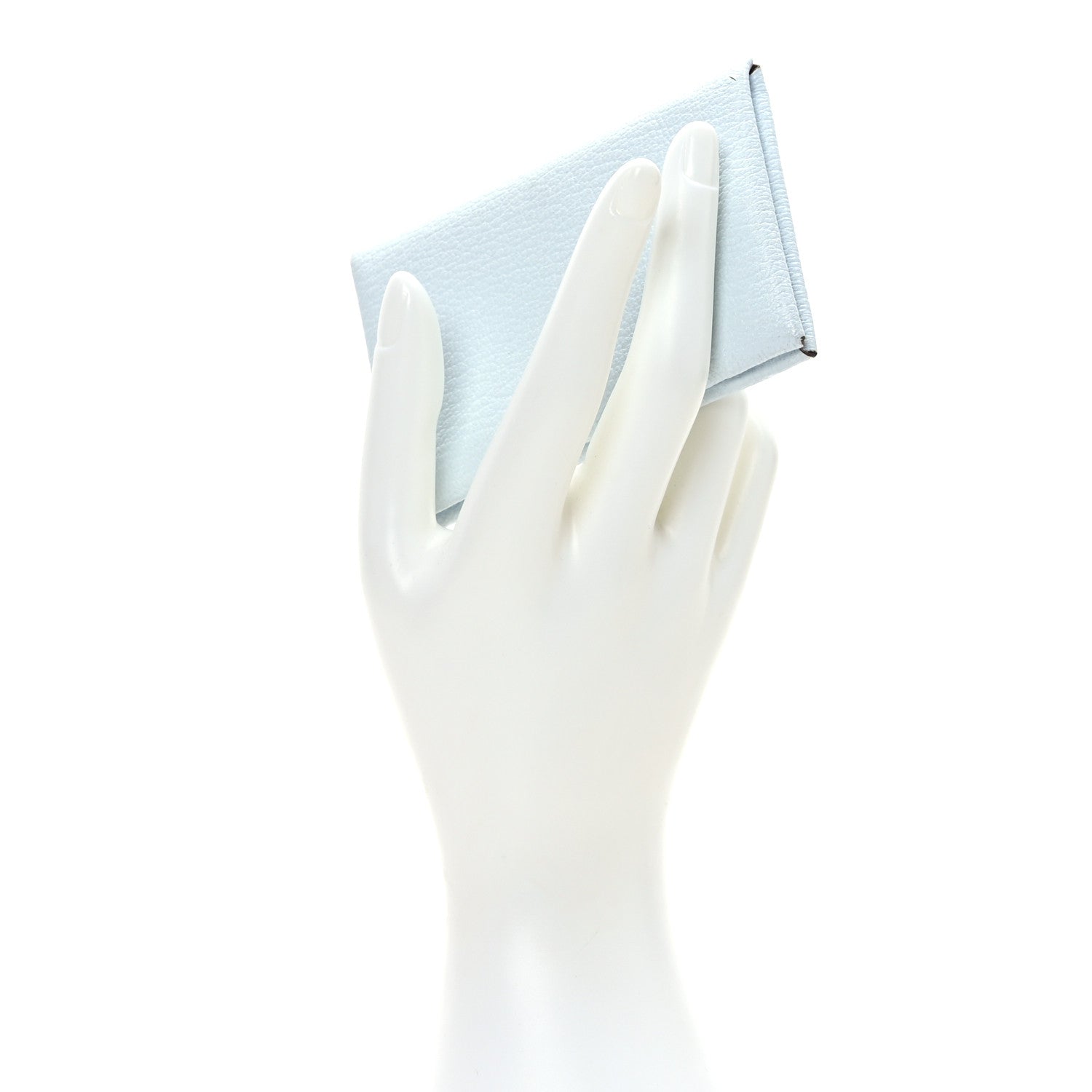 Hermes Chevre Mysore Verso Calvi Card Case Bleu Brume Brique 2 of 9