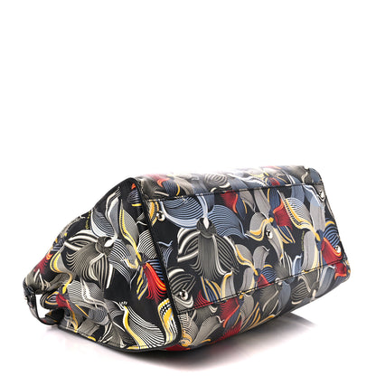 Fendi Calfskin Orchid Large Peekaboo Iconic Satchel Black Multicolor 4 of 10