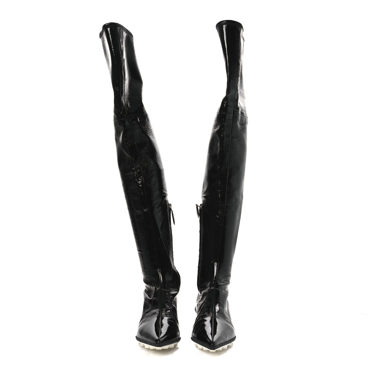 Nappa Stretch Knee High Heel Boot 36.5 Black