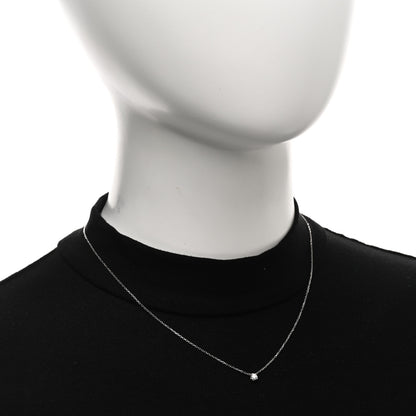 Cartier 18K White Gold Diamond .19ct 1895 Solitaire Pendant Necklace 2 of 5
