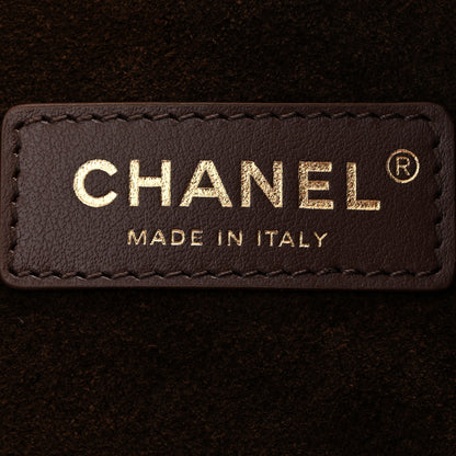 Chanel Grained Nubuck Calfskin Quilted Maxi Shopping Bag Dark Brown 7 of 11