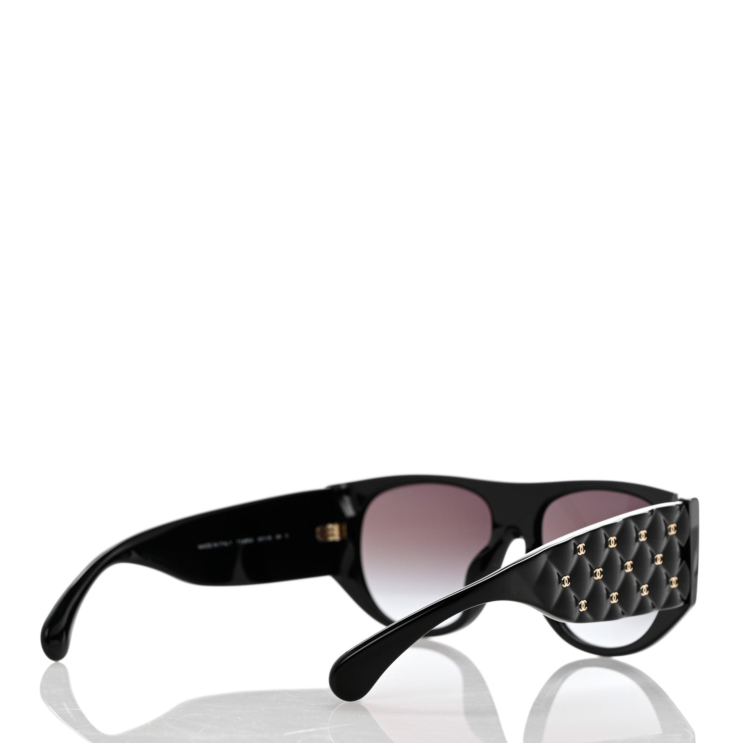 Chanel Acetate Quilted CC Pilot Sunglasses 71465 Black 4 of 8