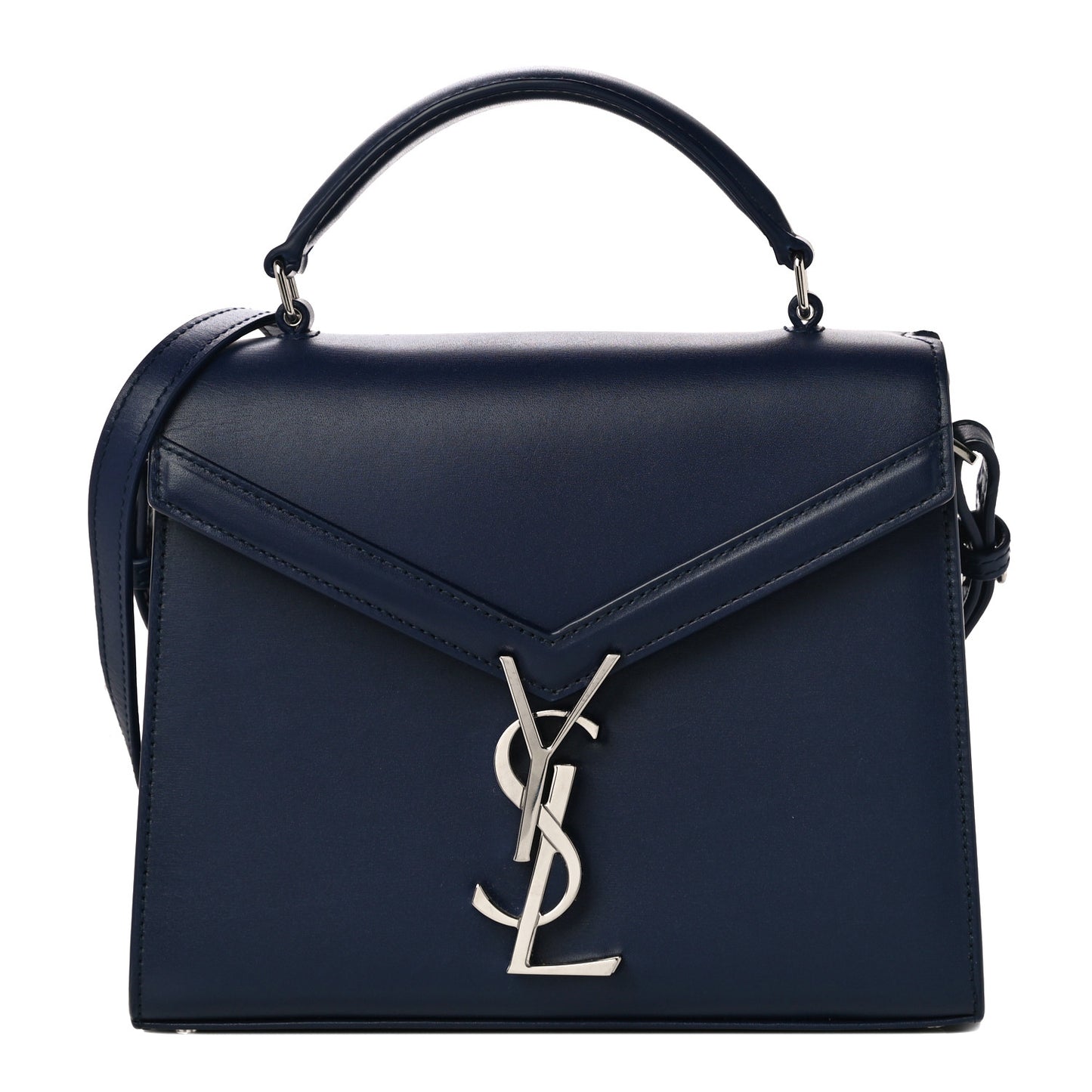 Calfskin Monogram Mini Cassandra Top Handle Bag Blue