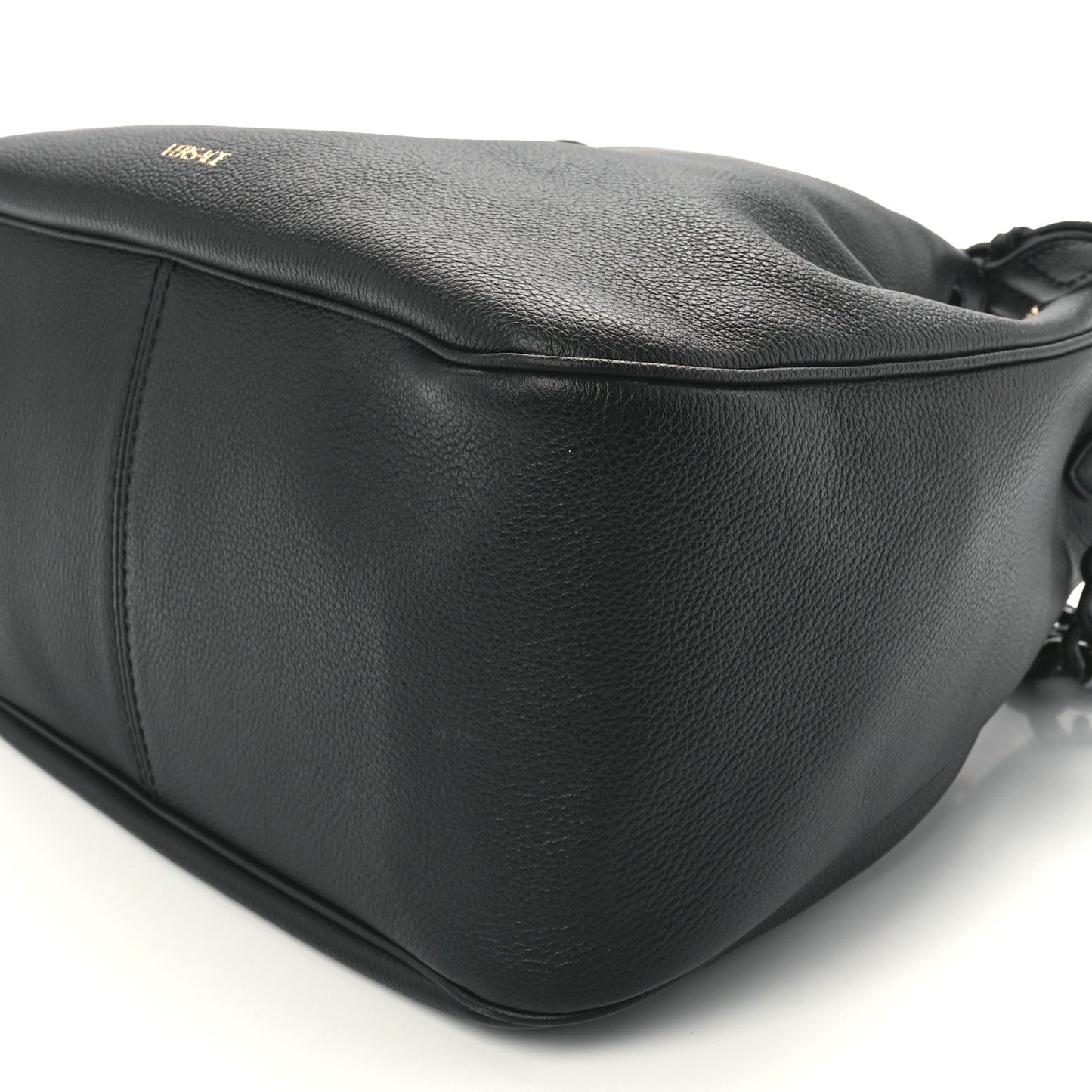 Grained Calfskin La Medusa Bucket Bag Black