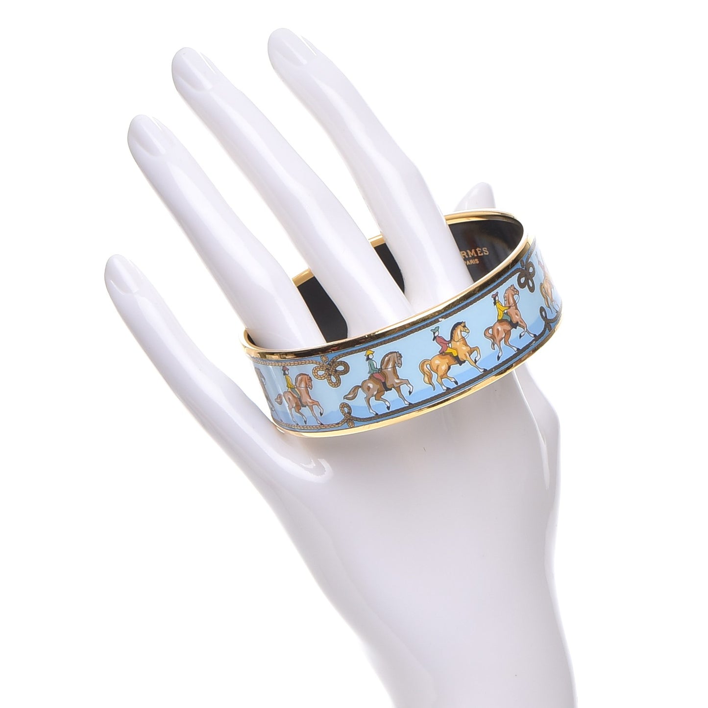 Enamel Equestrian Printed Wide Bracelet 65