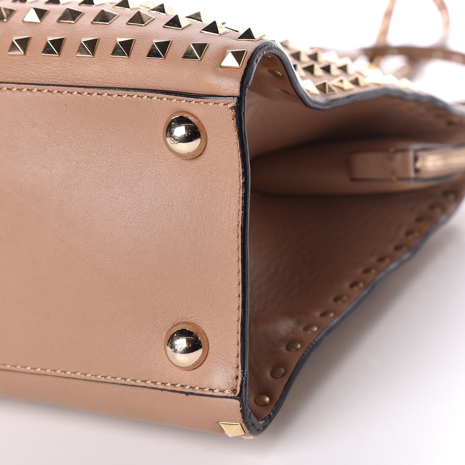 Valentino Garavani Vitello Rockstud All Over Dome Shopper Taupe 6 of 16
