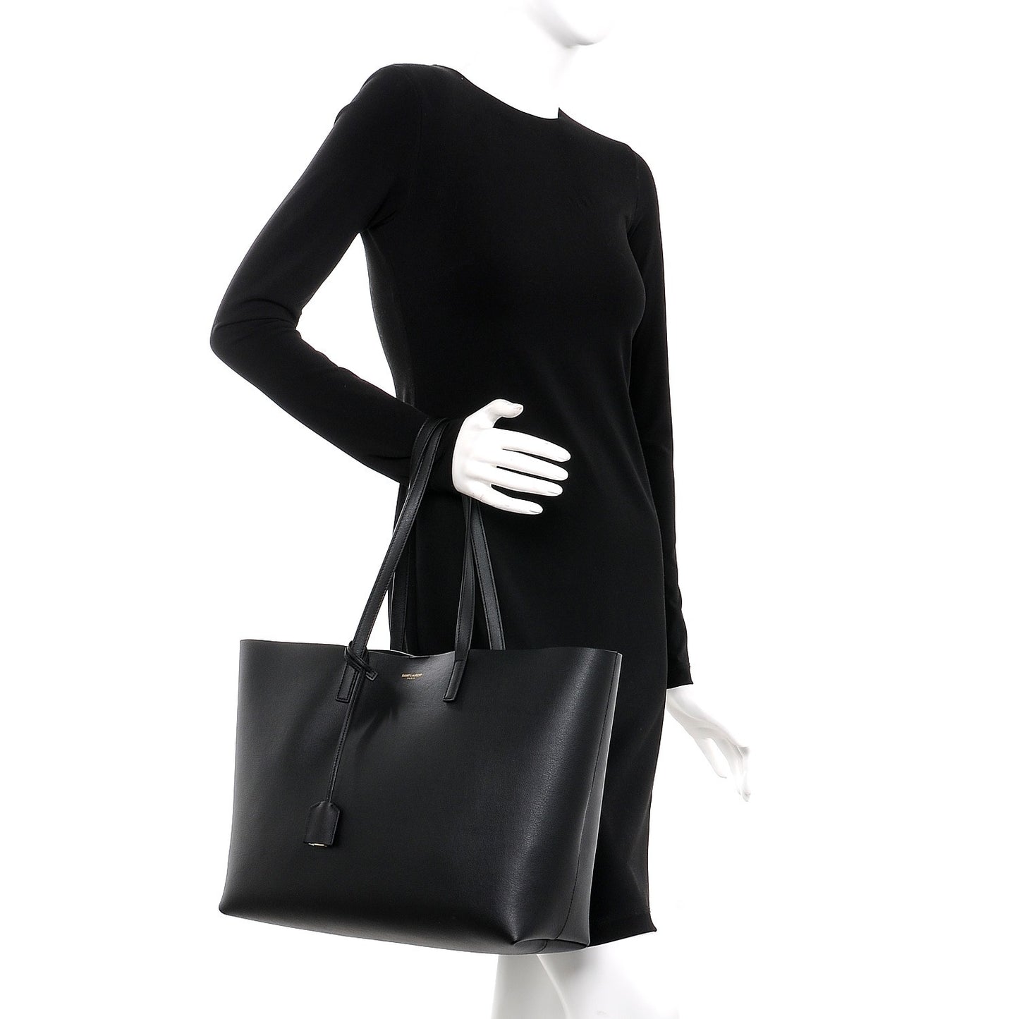 Calfskin Large Shopping Tote Black