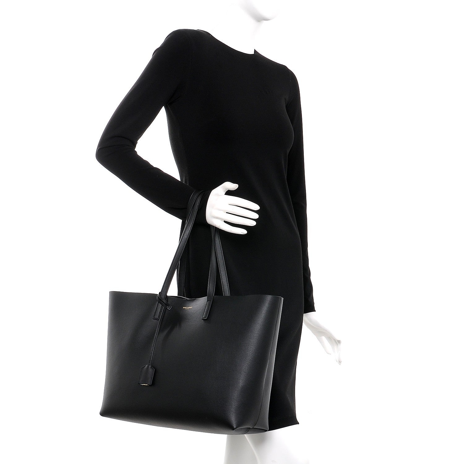 Saint Laurent Calfskin Large Shopping Tote Black 2 of 10
