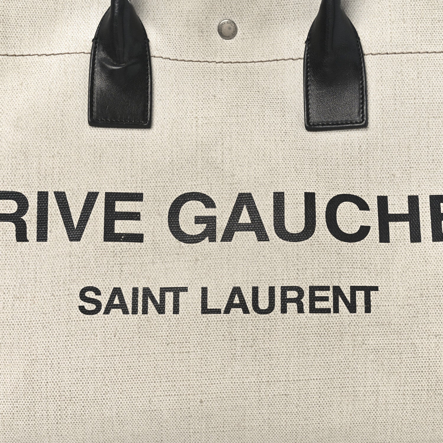 Saint Laurent Linen Calfskin Rive Gauche Tote Greggio Natural 8 of 11