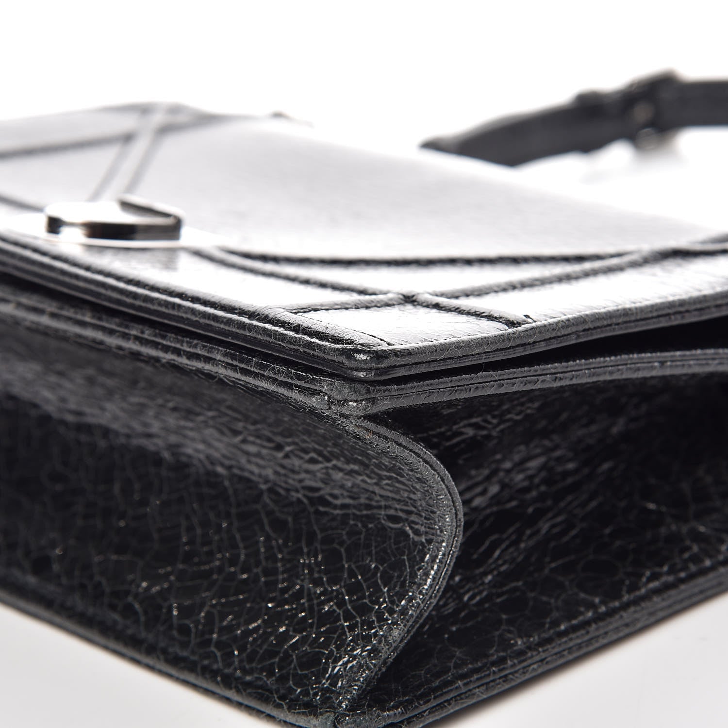 Christian Dior Crackled Deerskin Medium Diorama Flap Bag Black 16 of 16