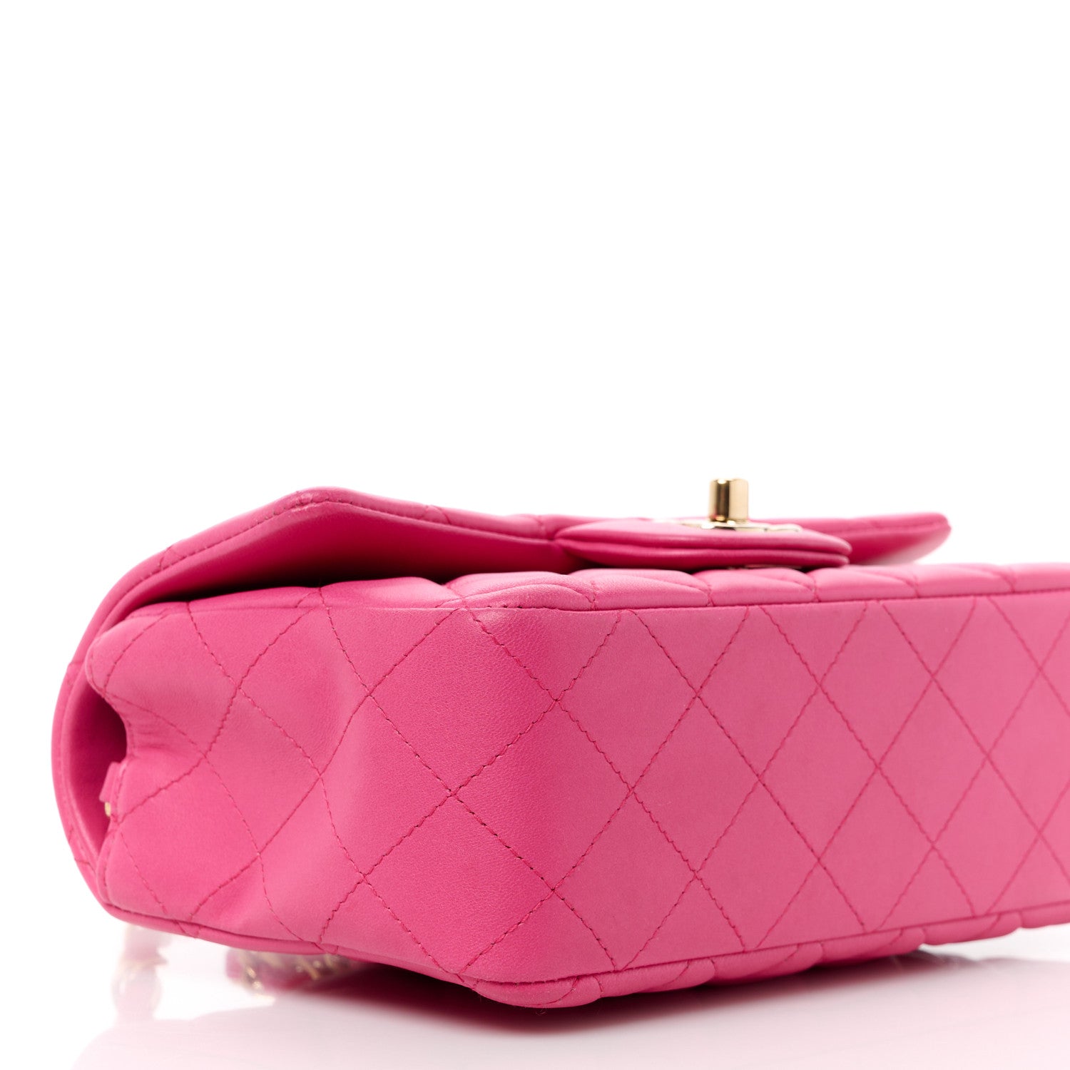 Chanel Lambskin Quilted Mini Rectangular Flap Fuchsia 10 of 13