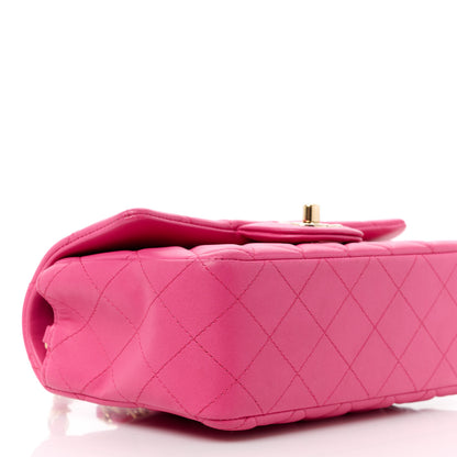 Chanel Lambskin Quilted Mini Rectangular Flap Fuchsia 10 of 13