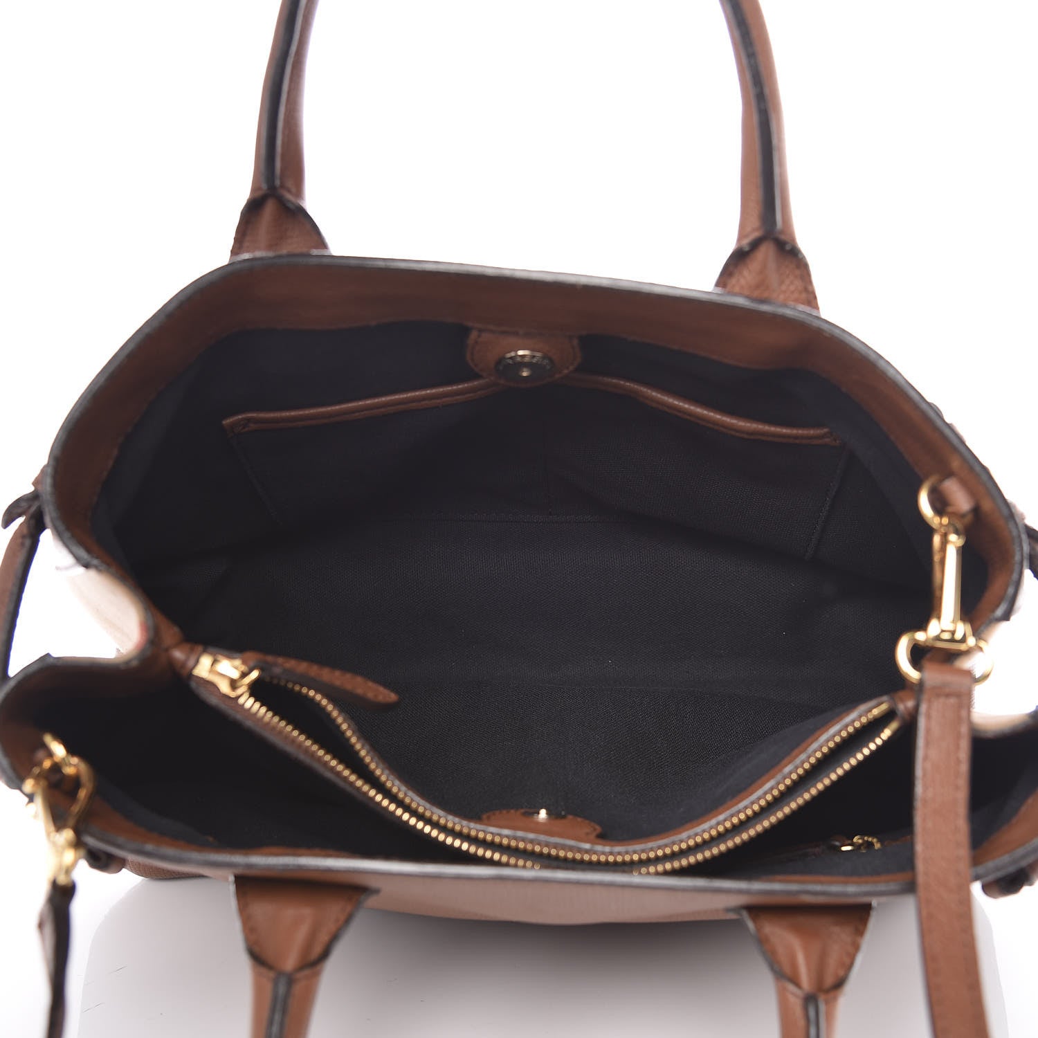 Burberry Grainy Calfskin House Check Medium Banner Tote Tan 7 of 15