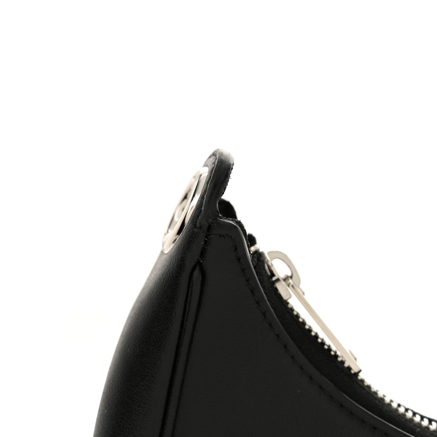 Smooth Calfskin Chain Strap Ava Shoulder Bag Black