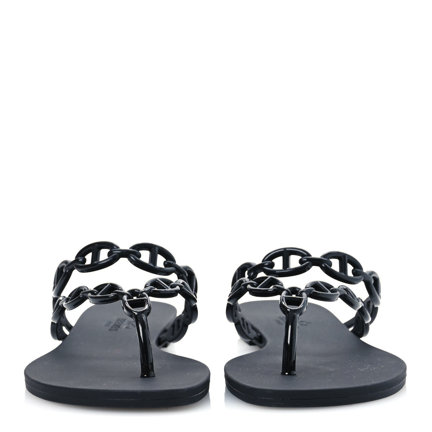 Hermes Rubber Chaine d'Ancre Island Sandals 38 Black 3 of 10