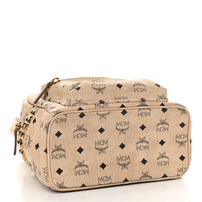 MCM Visetos Side Stud Stark Backpack Beige 4 of 10