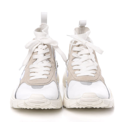 Valentino Garavani Mix Media Crystal High Top Chunky Sneakers 38.5 White 2 of 9