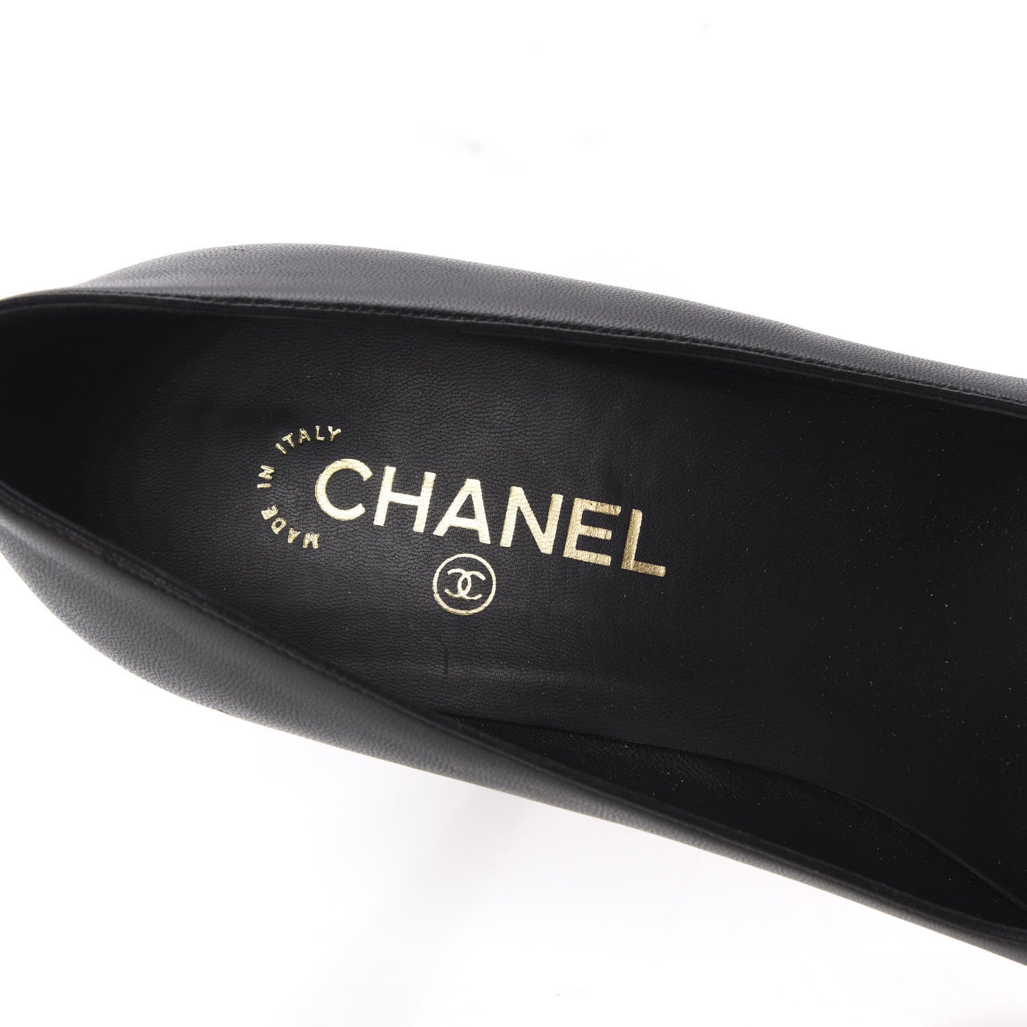 Chanel Lambskin Calfskin Patent Cap Toe CC Pumps 41 Black 7 of 9