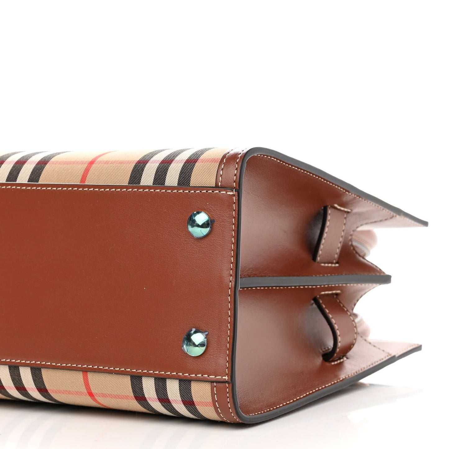 Calfskin Vintage Check Mini Two Handle Title Bag Archive Beige