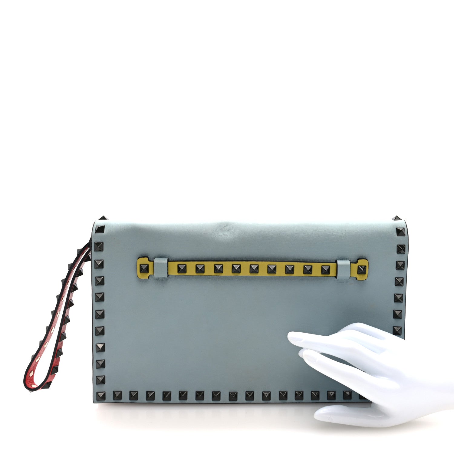 Valentino Garavani Nappa Rockstud Wristlet Clutch Blue Multicolor 2 of 8