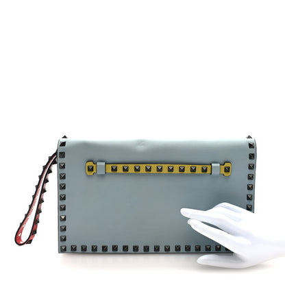 Valentino Garavani Nappa Rockstud Wristlet Clutch Blue Multicolor 2 of 8