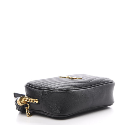 Saint Laurent Grain De Poudre Matelasse Monogram Mini Lou Camera Bag Black 4 of 13