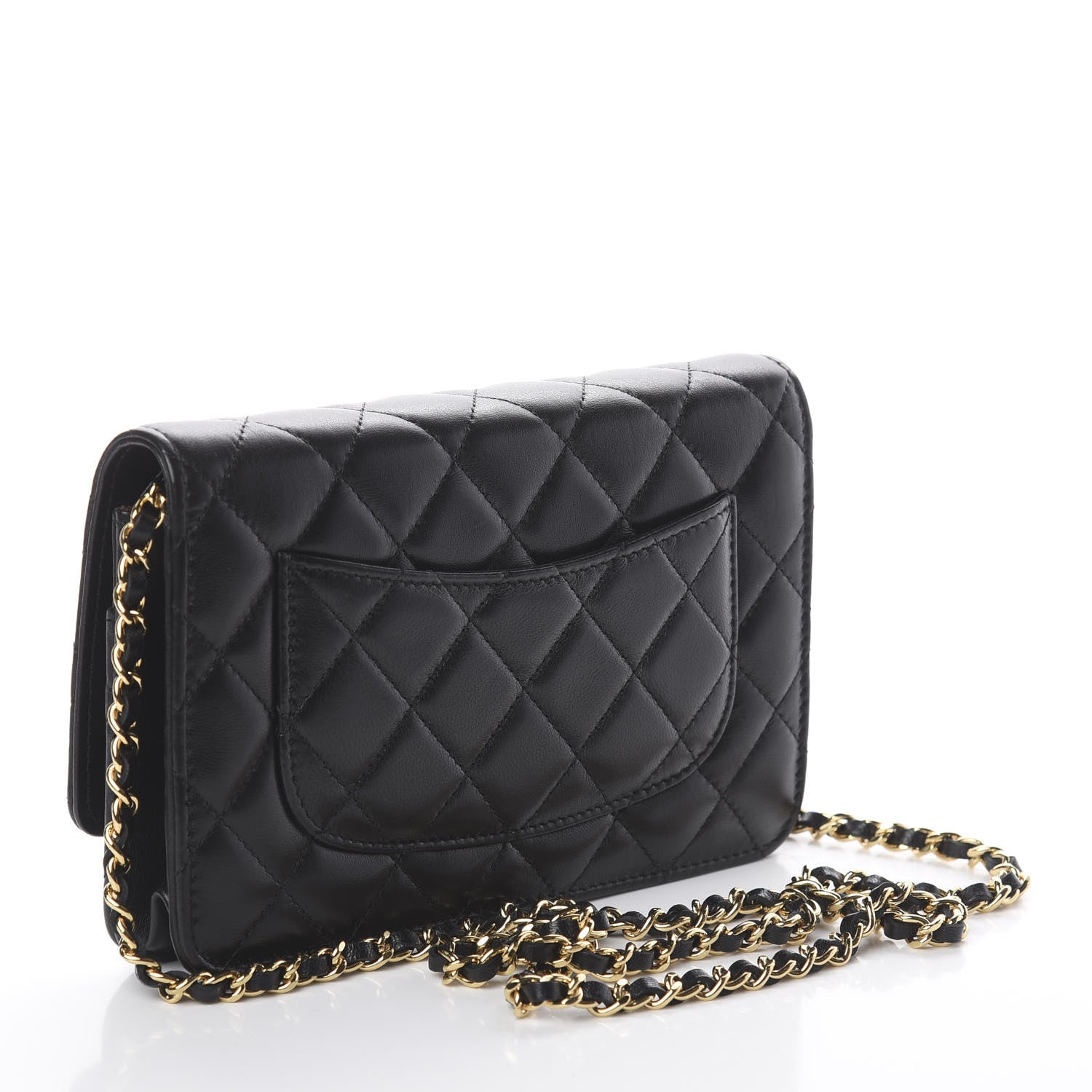 Chanel Lambskin Quilted Wallet On Chain WOC Black 2 of 9