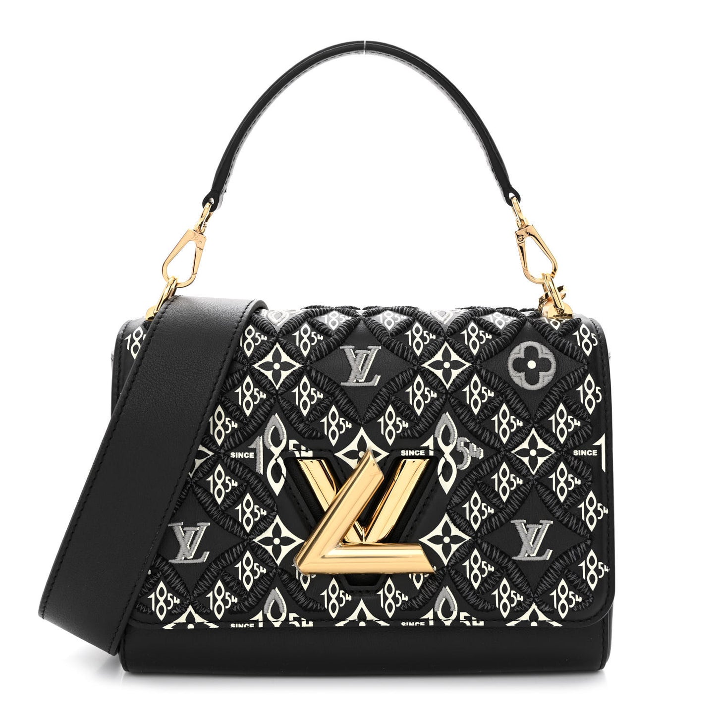 Calfskin Since 1854 Embroidered Twist MM Black