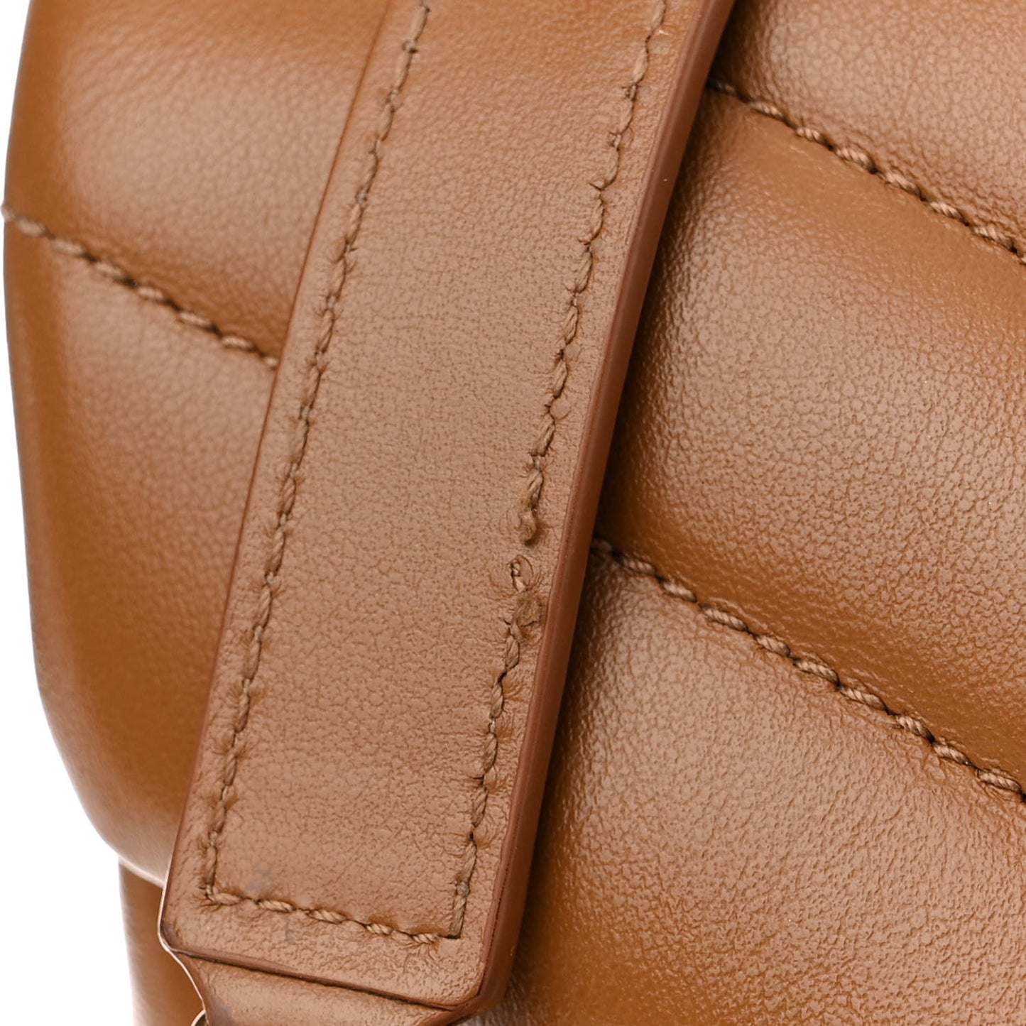 Calfskin Y Quilted Monogram Medium Loulou Chain Satchel Dark Natural