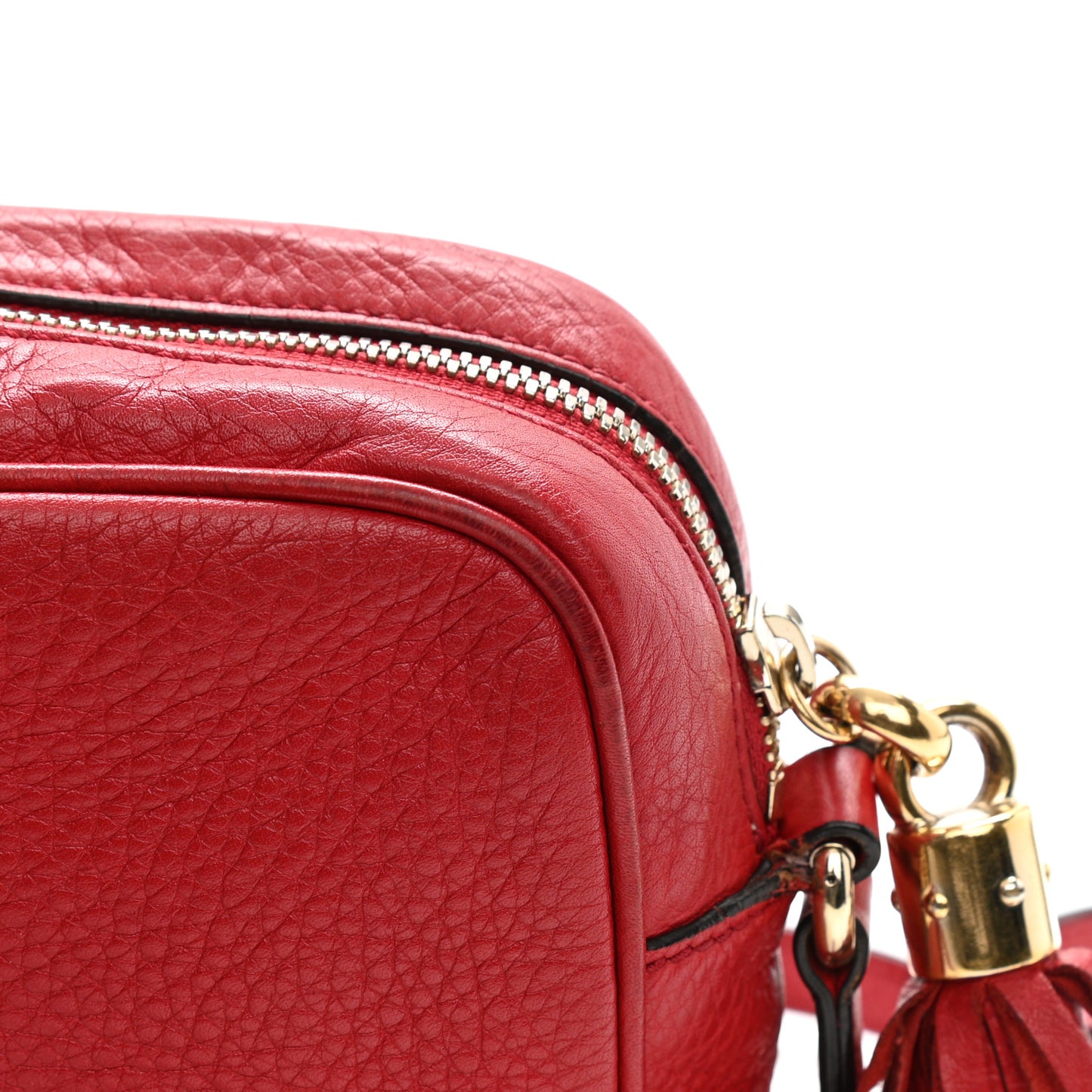 Pebbled Calfskin Small Soho Disco Bag Tabasco Red