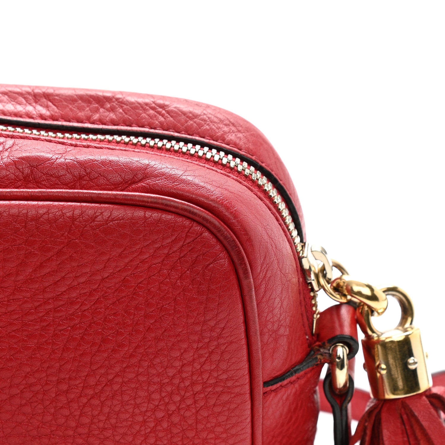 Gucci Pebbled Calfskin Small Soho Disco Bag Tabasco Red 17 of 18