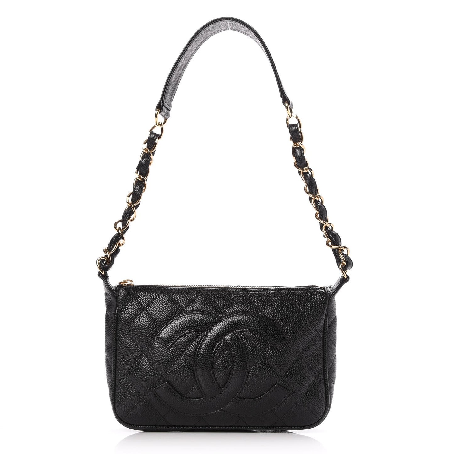 Caviar Quilted Pochette Black